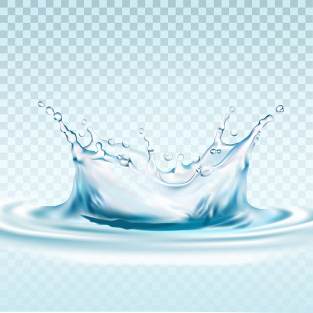 Transparent realistic water splash.