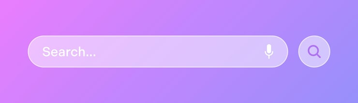 Vector transparent search bar internet browser engine with search box address bar and text field ui design website interface element with web icons and push button vector illustration
