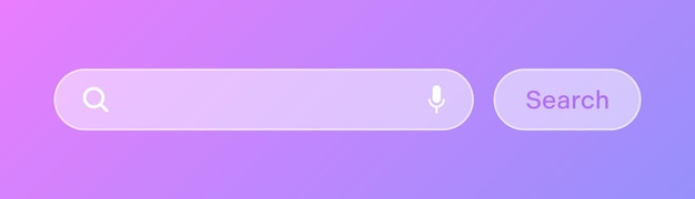 透明な検索バー 検索ボックス アドレスバー テキストフィールド UI デザイン ウェブサイトインターフェース エレメント ウェブアイコンとプッシュボタン ベクトルイラスト