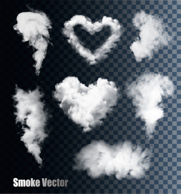 Vector transparent set of cloud s