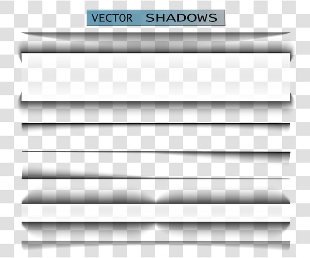 Vector transparent shadow realistic illustration. page divider with transparent shadow isolated.