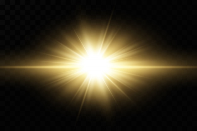 Transparent shining sun, bright flash. special lens flare light effect.