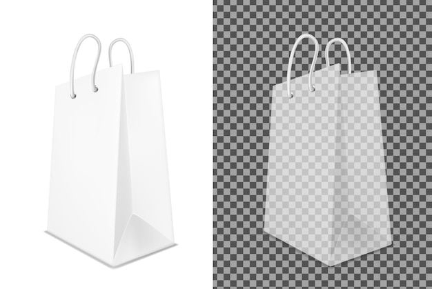 Transparent shopping paper bag Packaging for purchase and other products