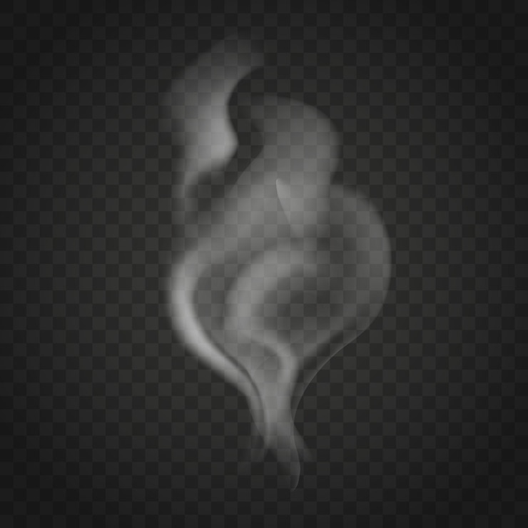 Vector transparent smoke isolated on dark background