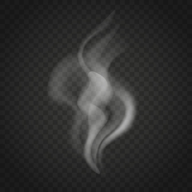 Vector transparent smoke isolated on dark background