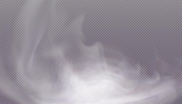 Transparent smoke. Steam effect special effect. Vector texture of steam, fog, cloud, smoke. PNG