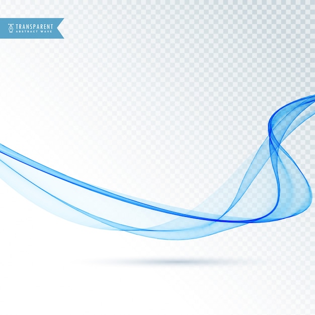 Vector transparent smokey blue wave background