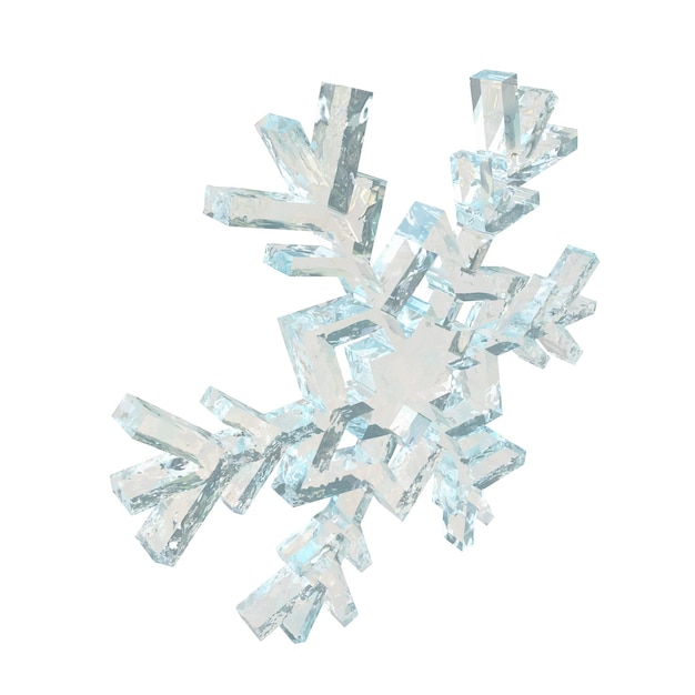 Vector transparent snowflake made from ice