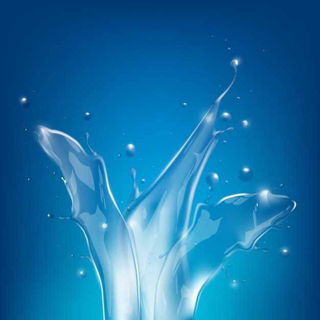 Vector transparent sparkling water splash