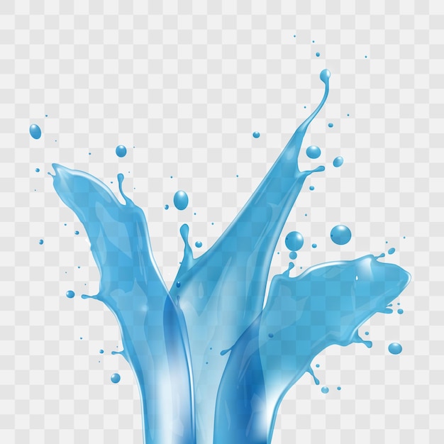 Vector transparent sparkling water splash