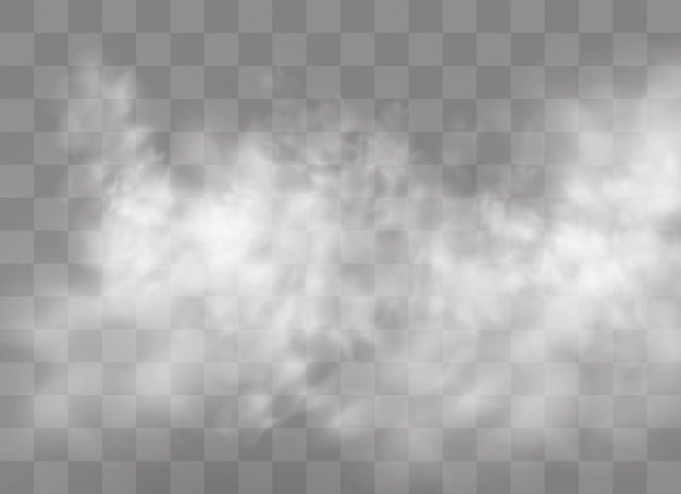 Vector transparent special effect stands out with fog or smoke. white cloud, fog or smog.