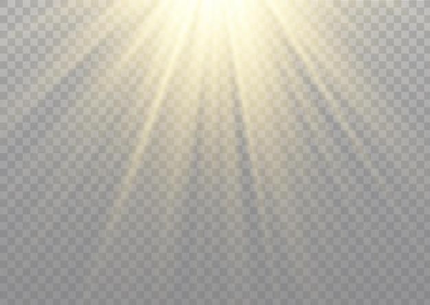 Transparent sunlight, light effect. Blur in the light of radiance. Stellar rays.