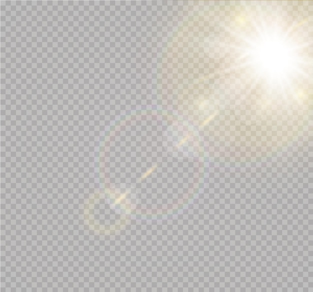 Прозрачный солнечный свет специальные линзы блики световой эффект.