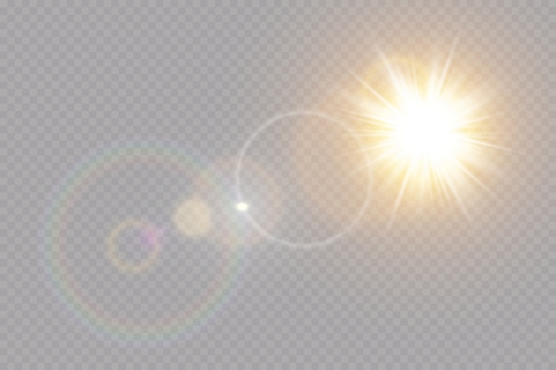 Transparent sunlight special lens flare light effect.