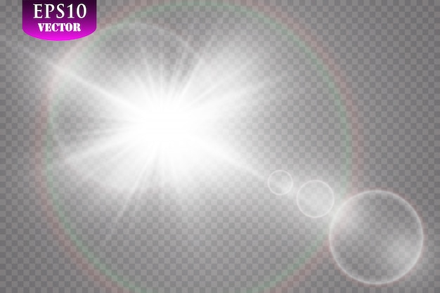  transparent sunlight special lens flare light effect.