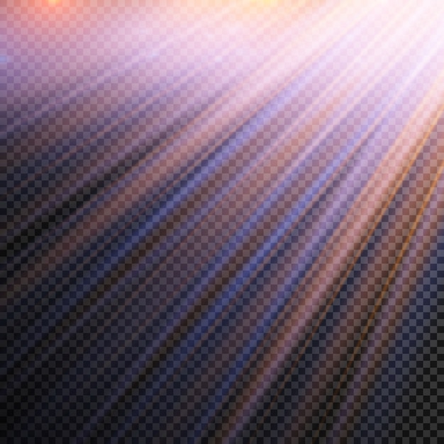 Вектор Прозрачный солнечный свет специальные линзы вспышка световой эффект передняя солнечная линза вспышка