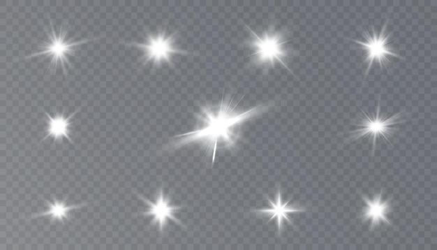 Transparent sunlight with a special glare light effect. PNG. Vector illustration