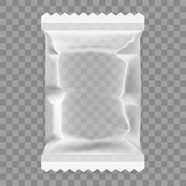 transparent white food snack plastic pillow bag