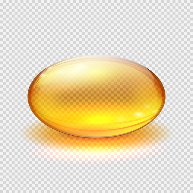 Vector transparent yellow capsule