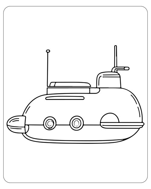 Vector transport coloring pages for kids