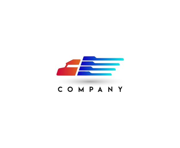 Vector transport delivery truck logo