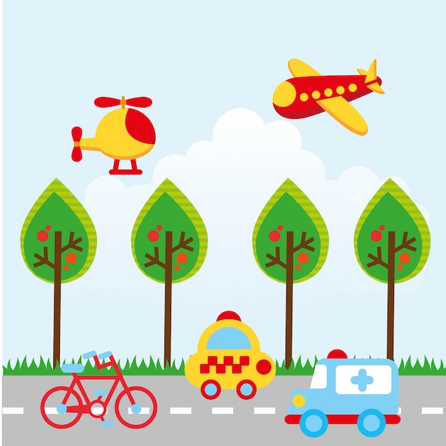 Transport design over sky  background vector illustration