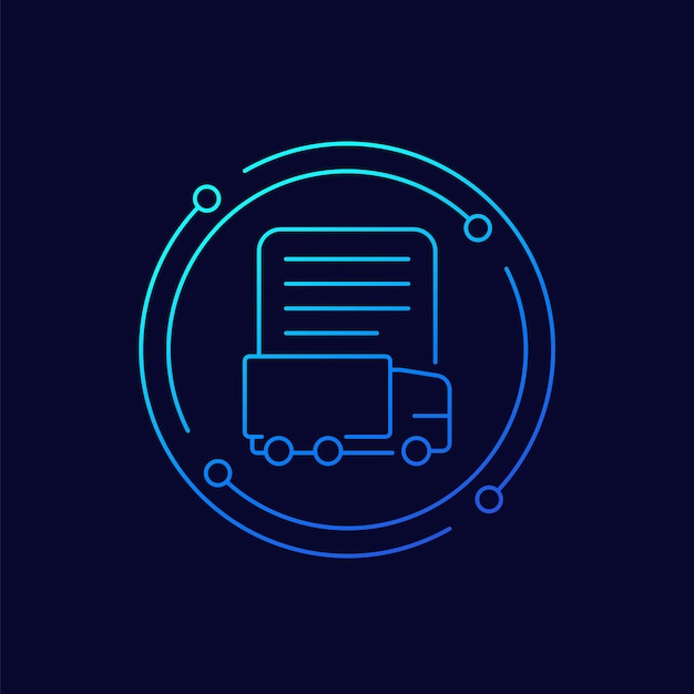 Vector transport document or cmr line icon vector