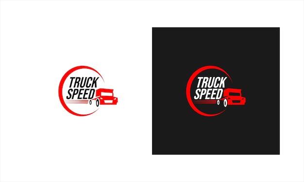Transport en logistiek logo-ontwerp met vrachtwagenvector