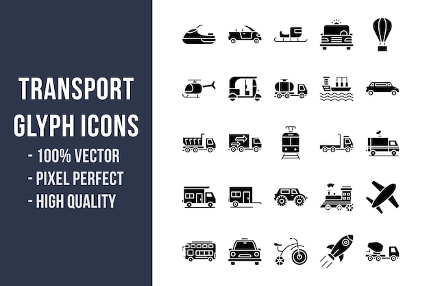 Transport Glyph Icons