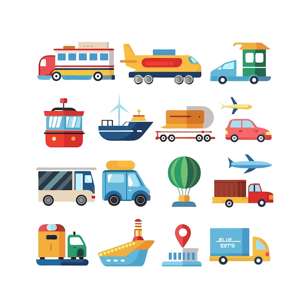 Transport Icon Set Collectie Vector Illustratie