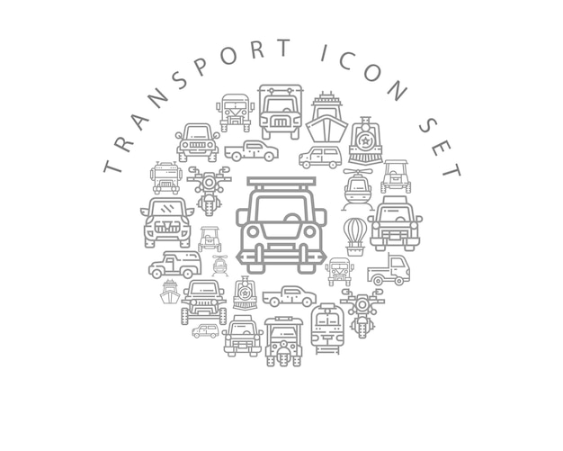 Transport icon set design