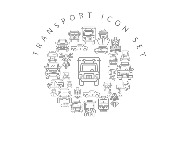 Vector transport icon set design