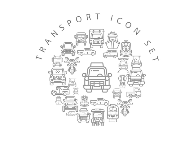 Transport icon set design