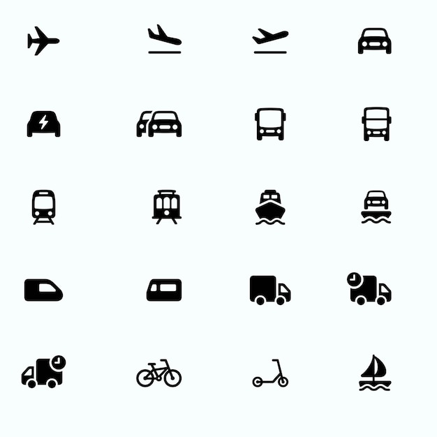 Transport icons filled