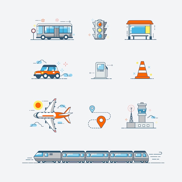 Vector transport icons