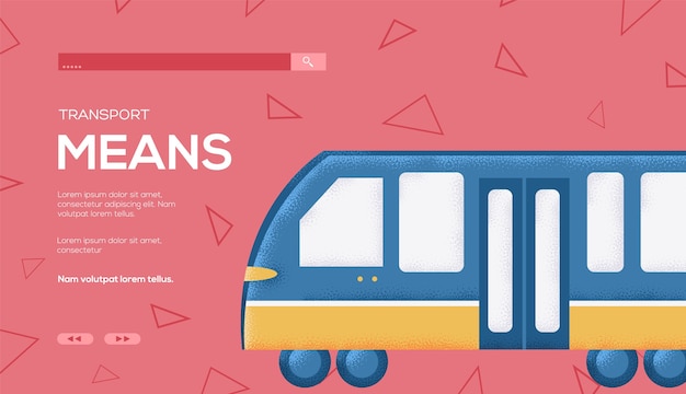 Transport means concept flyer, web banner, ui header, enter site. .