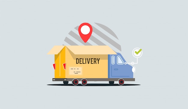 transport services, design concept for transportation, logistics, tranfer service.