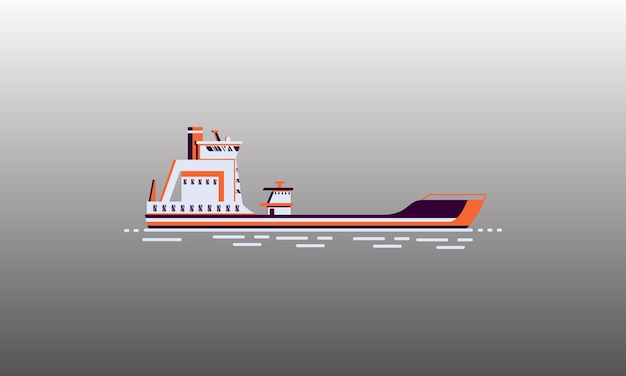 Transport ship vector illustration with gradient background