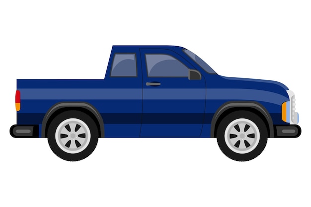 Транспорт для перевозки грузов или пассажиров с плоской иконкой векторной иллюстрации