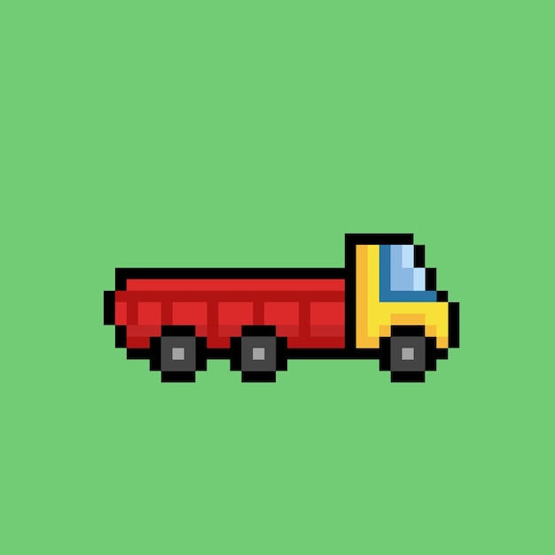 transport truck with pixel art style