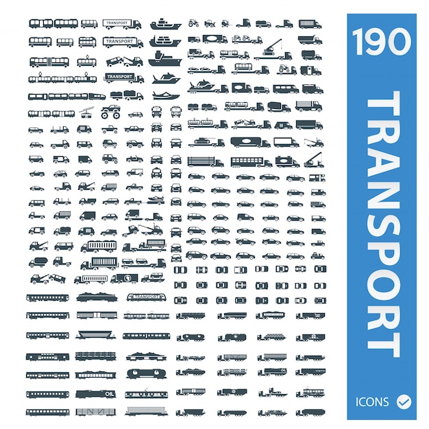 Vector transport voertuigen iconen collectie