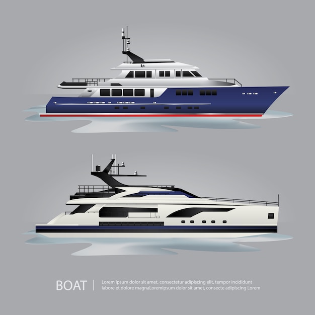 Transportation Boat Tourist Yacht to Travel Vector Illustration