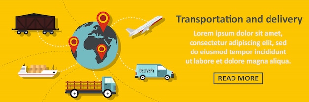 Transportation and delivery banner horizontal concept