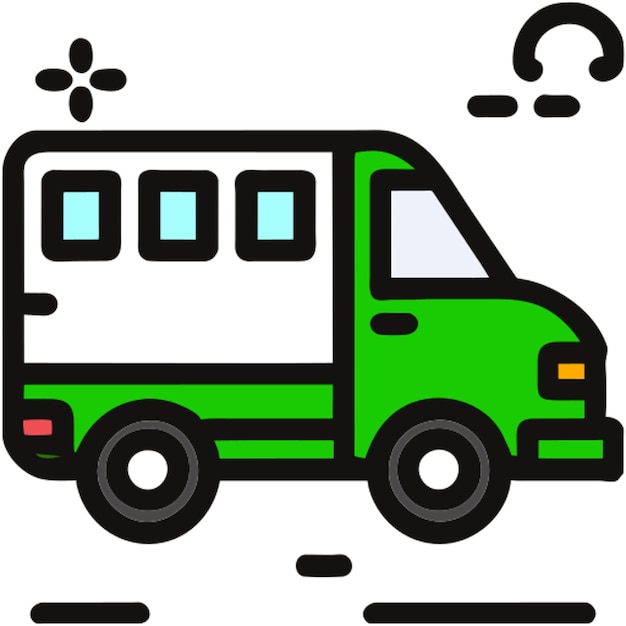 transportation icon colored outline