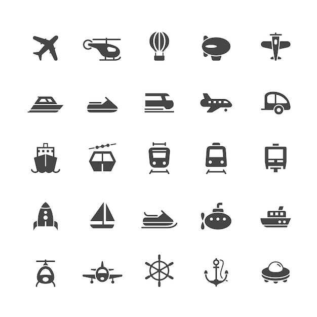 transportation icon set