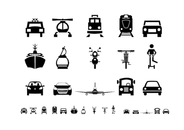 transportation icons set vector