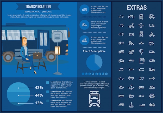 Vector transportation infographic template and elements