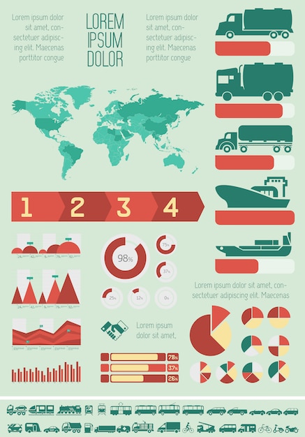 Vettore modello di trasporto infografica.