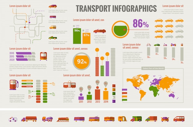 Transportation Infographic Template.