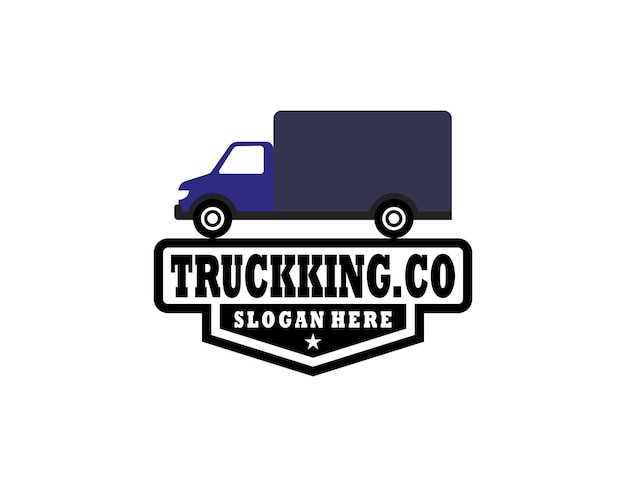 Vector transportation logo silhouette truck various emblems of logistic theme business logo isolate